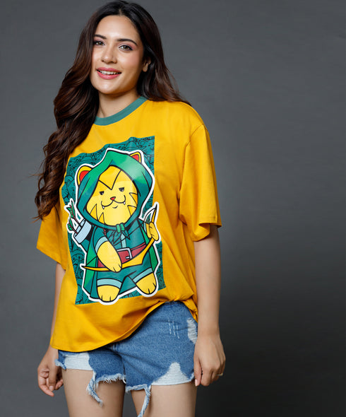 Cat In The Hood Printed Tshirt